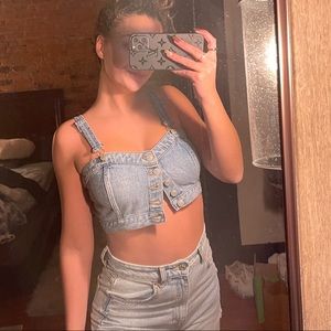 Denim crop top
